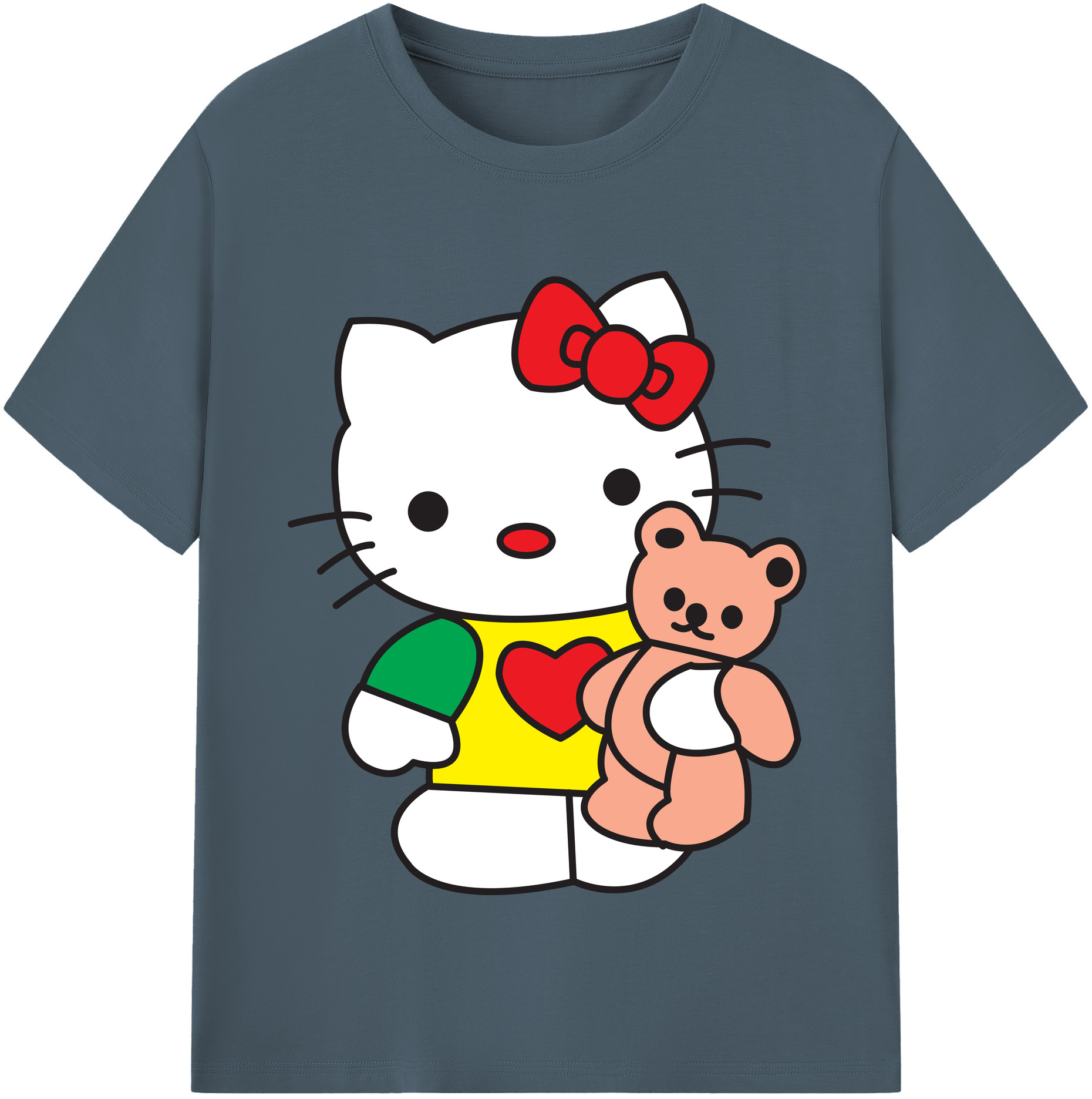 （画像用） Hello Kitty ハローキティ 綿100％半袖Tシャツ（フロントプリント）